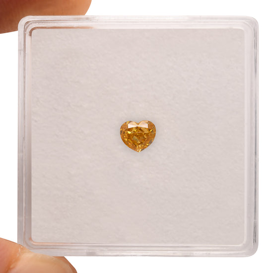 0.28 Carat Fancy Intense Orange Yellow HEART Diamond SI1 GIA
