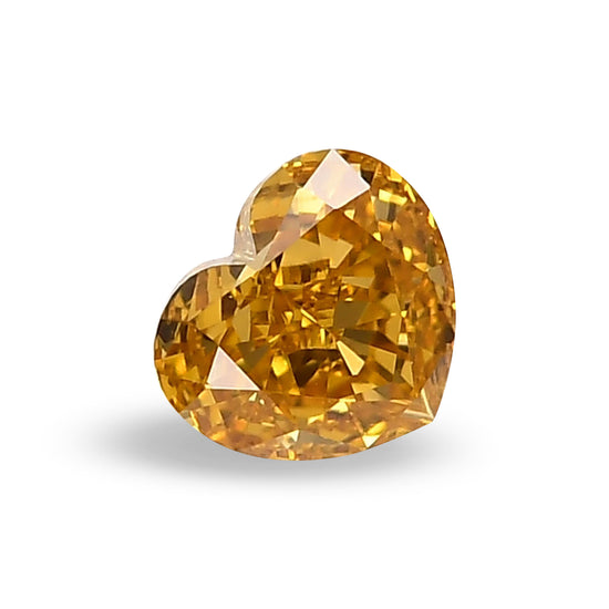 0.28 Carat Fancy Intense Orange Yellow HEART Diamond SI1 GIA
