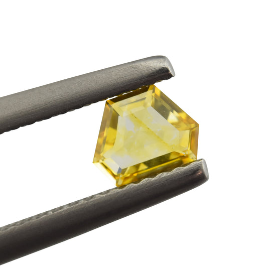 0.40 Carat Fancy Vivid Yellow Trapezoid Diamond SI1 GIA