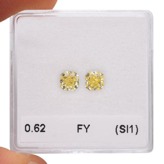0.62 Carat Fancy Yellow Radiant Diamonds (SI1)