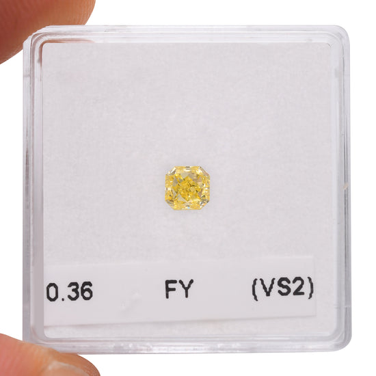 0.36 Carat Fancy Yellow Radiant Diamond (VS2)