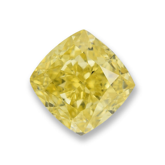 0.52 Carat Fancy Intense Yellow Cushion Diamond SI1 GIA