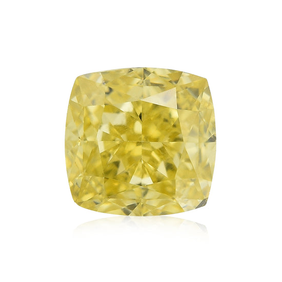 0.52 Carat Fancy Intense Yellow Cushion Diamond SI1 GIA