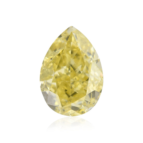 0.51 Carat Fancy Intense Yellow Pear Diamond SI2 GIA