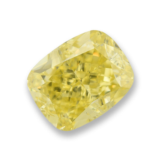 0.72 Carat Fancy Intense Yellow Cushion Diamond SI2 GIA