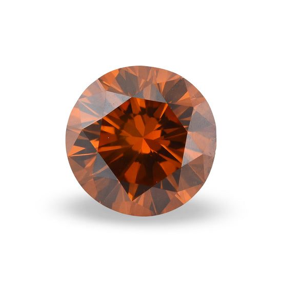 0.83 Carat Fancy Deep Brownish Orange Round Brilliant Diamond SI2 GIA