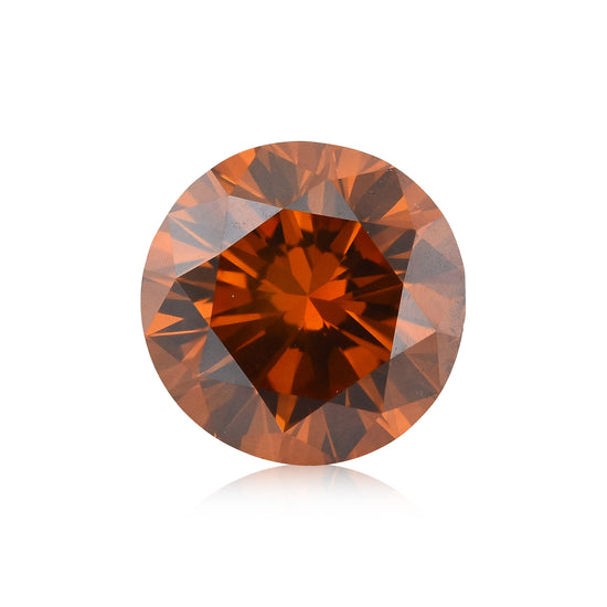 Diamante Rotondo a Taglio Brillante Fantasia Profondo Marrone-Arancio da 0.83 Carati SI2 GIA