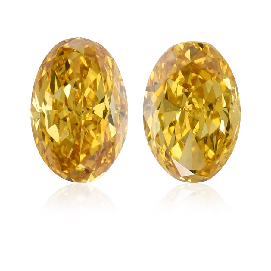0.43 قيراط ألماس بيضاوي Fancy Vivid Orangy Yellow VS1