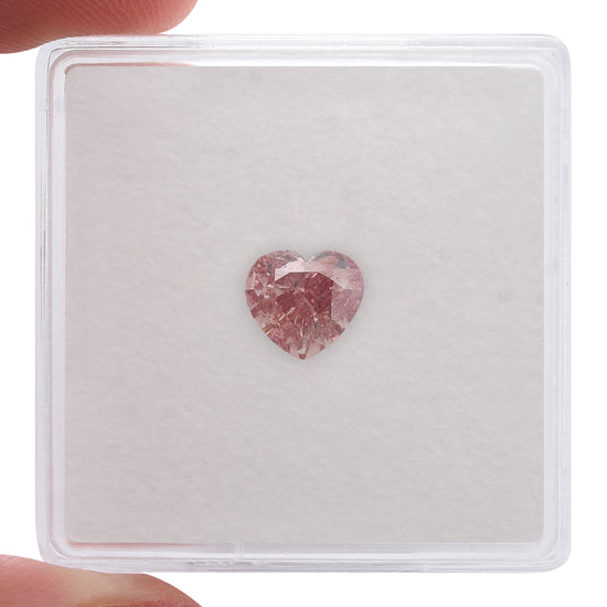1.00 Carat Fancy Intense Pink HEART Diamond SI2 GIA