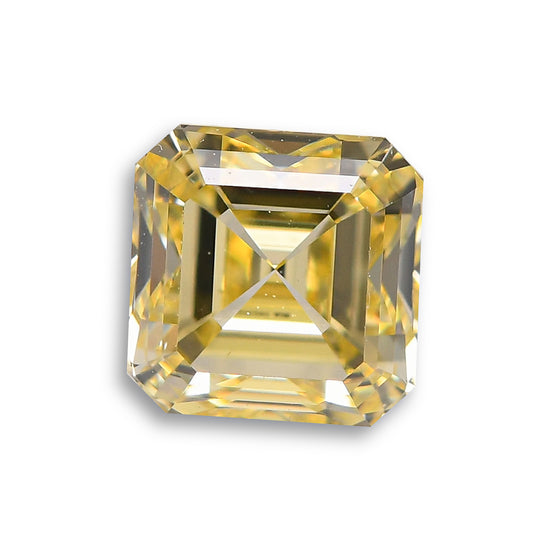 0.70 Carat Fancy Yellow Asscher Diamond VS2 GIA