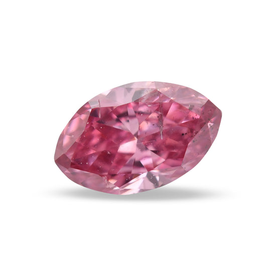 0.13 Carat Fancy Deep Purplish Pink Marquise Diamond (I2) GIA