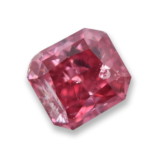 0.24 Carat Fancy Deep Purplish Pink Radiant Argyle Diamond (I2) GIA