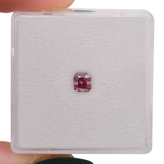 0.24 Carat Fancy Deep Purplish Pink Radiant Argyle Diamond (I2) GIA