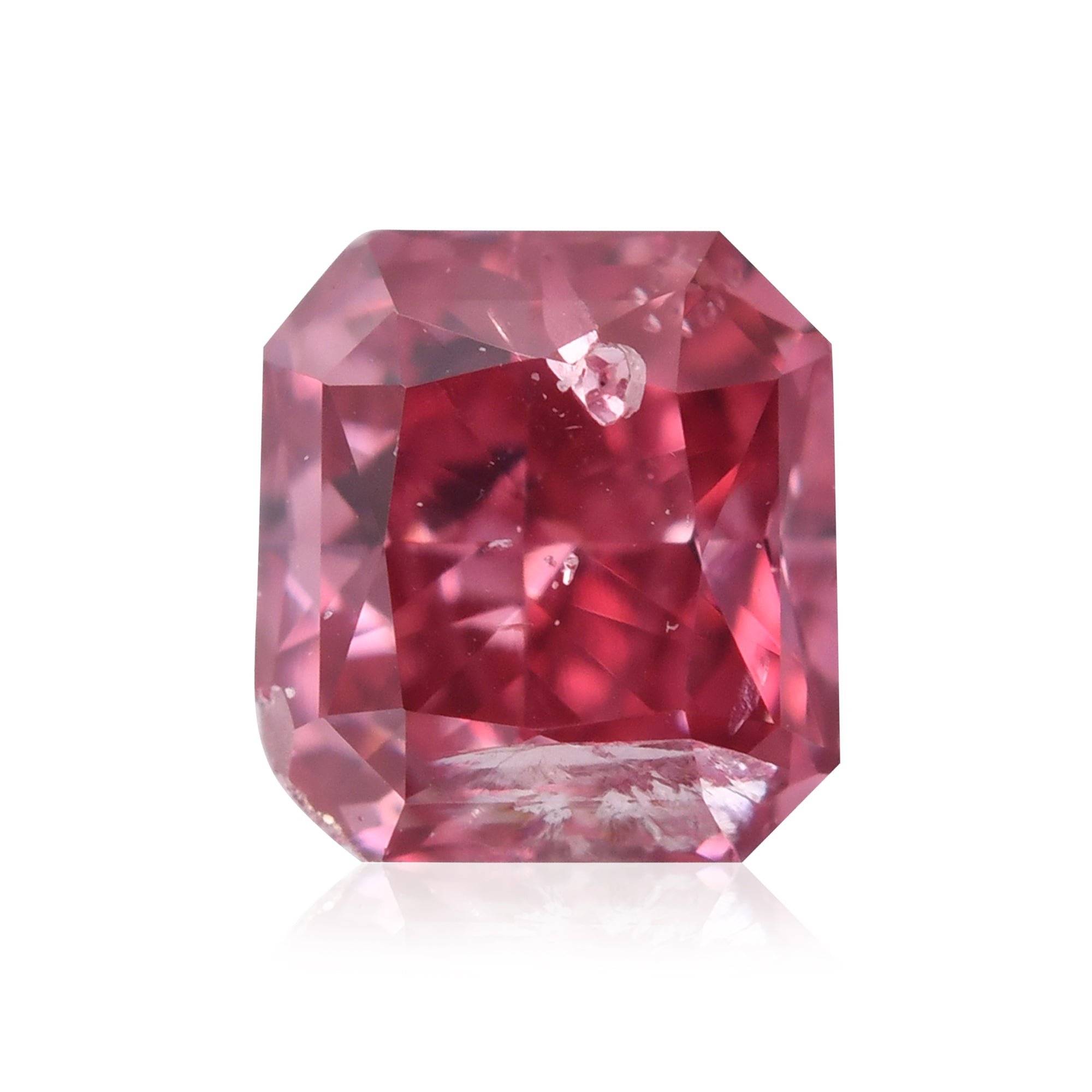 0.24 Carat Fancy Deep Purplish Pink Radiant Argyle Diamond (I2