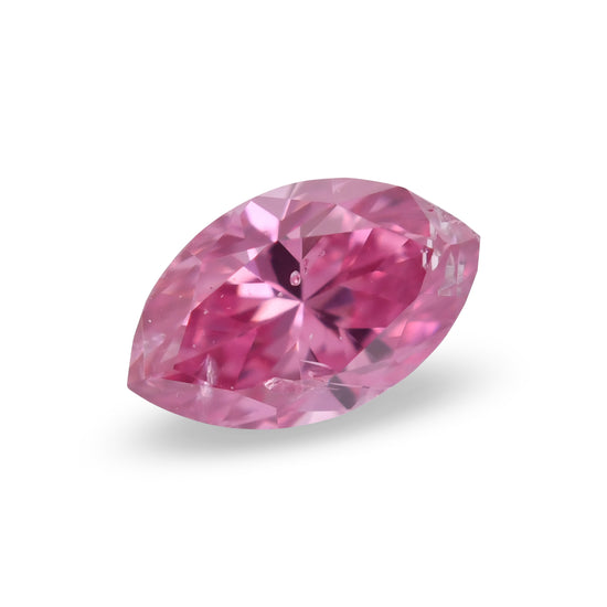 0.12 Carat Fancy Vivid Purplish Pink Marquise Diamond (I2) GIA