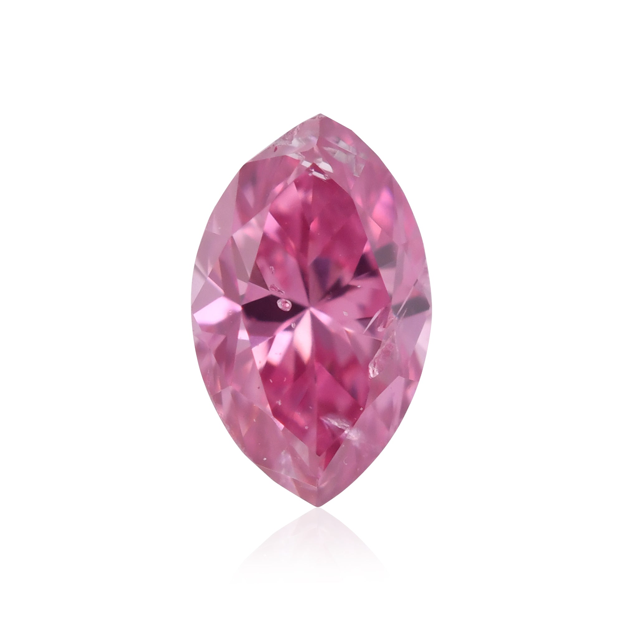 V12 ピンク サイズ2 0.12 Carat Fancy Vivid Purplish Pink Marquise Diamond (I2) GIA