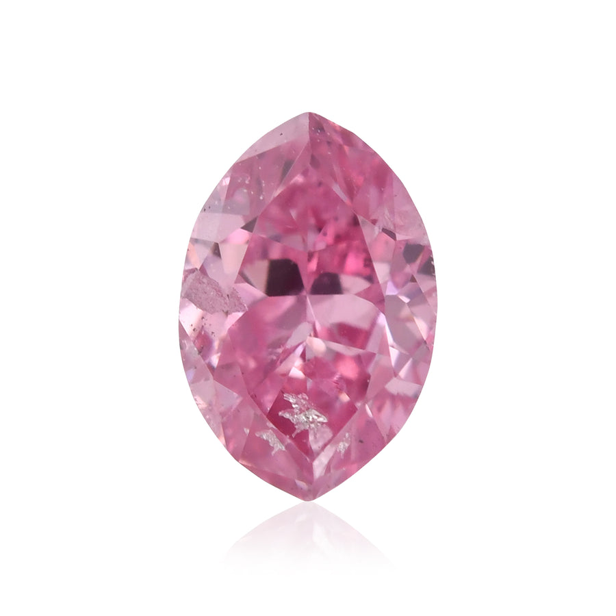 0.17 Carat Fancy Vivid Purplish Pink Marquise Diamond (I2) GIA