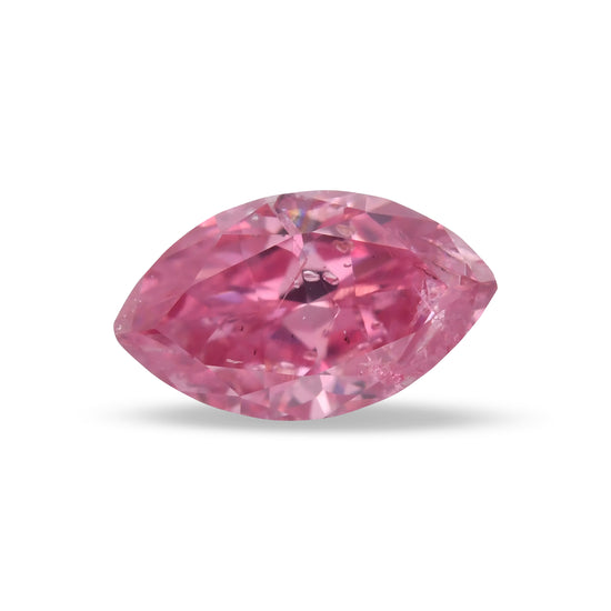 0.21 Carat Fancy Vivid Purplish Pink Marquise Argyle Diamond (I2) GIA