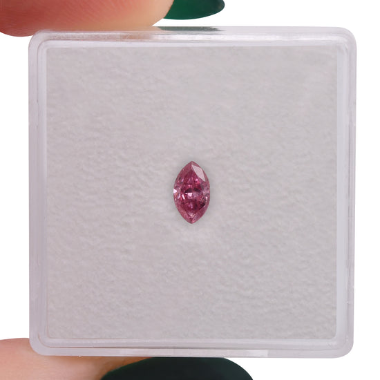 0.21 Carat Fancy Vivid Purplish Pink Marquise Argyle Diamond (I2) GIA
