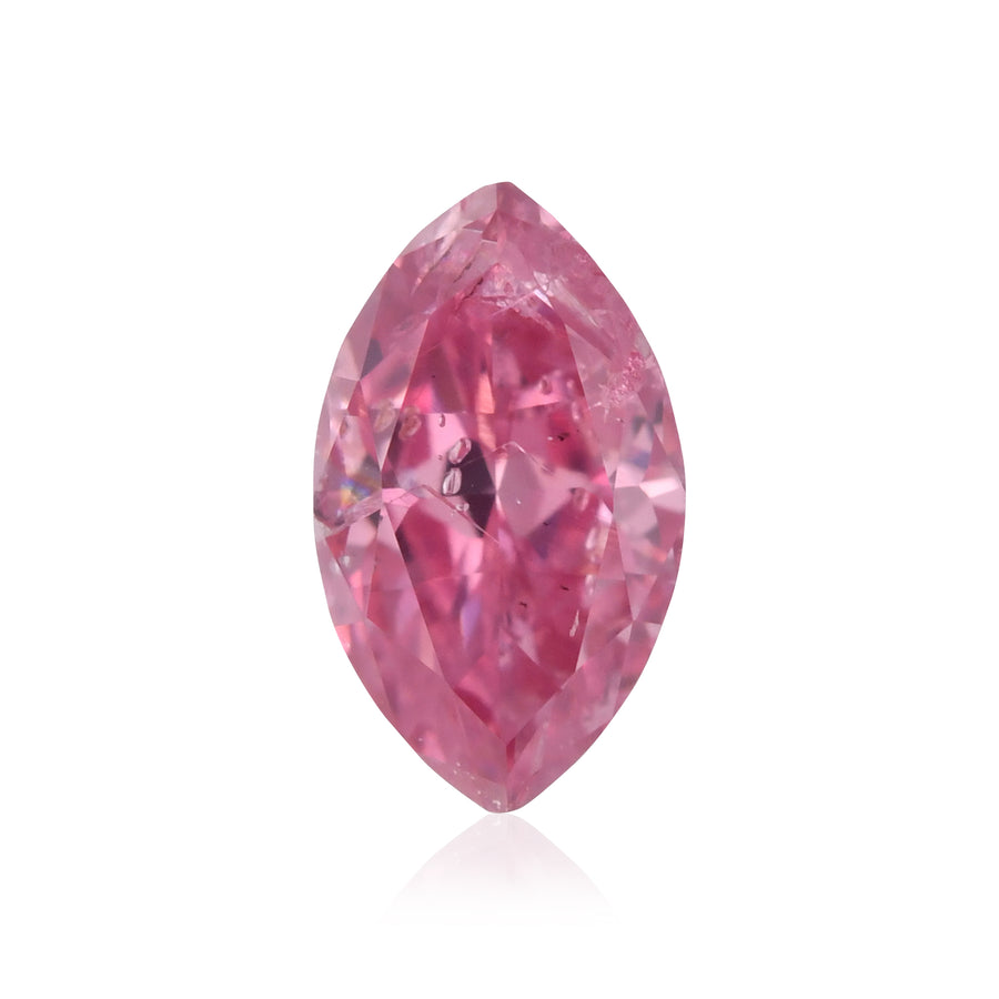 0.21 Carat Fancy Vivid Purplish Pink Marquise Argyle Diamond (I2) GIA