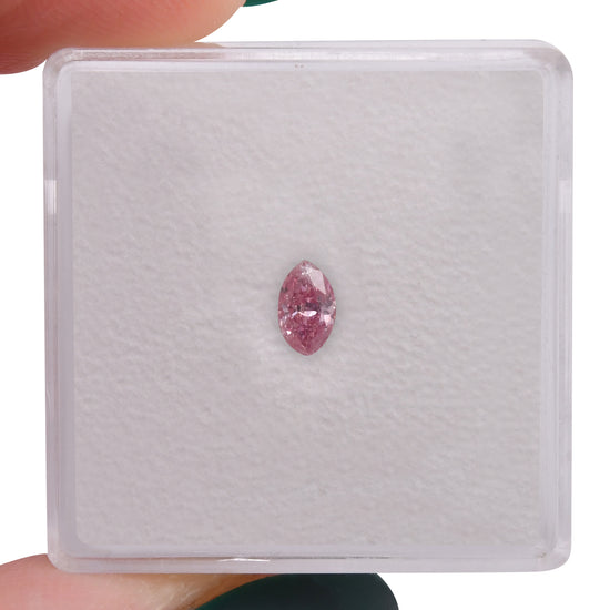 0.22 Carat Fancy Vivid Purplish Pink Marquise Diamond (I2) GIA