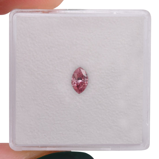 0.23 Carat Fancy Vivid Pink Marquise Argyle Diamond (I2) GIA