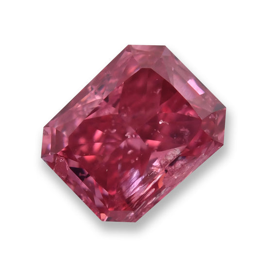0.22 Carat Fancy Vivid Pink Radiant Argyle Diamond (I2) GIA
