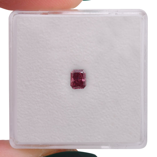 0.22 Carat Fancy Vivid Pink Radiant Argyle Diamond (I2) GIA
