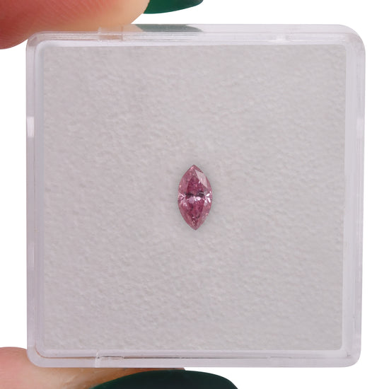 Diamante a Navette Rosa Purpureo Fancy Intenso da 0.20 Carati (I2) GIA