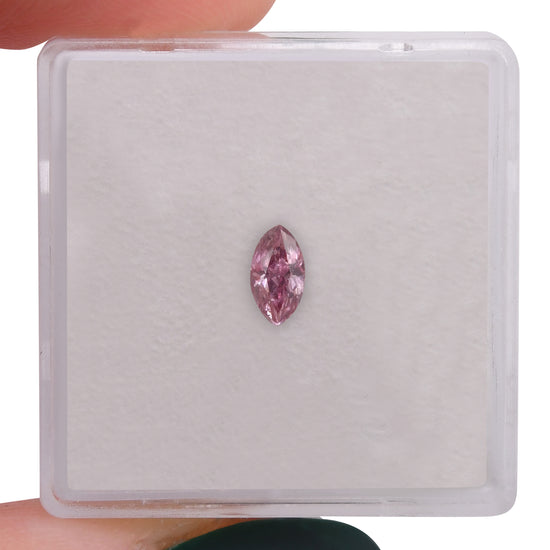 0.23 Carat Fancy Intense Purple Pink Marquise Diamond (I2) GIA