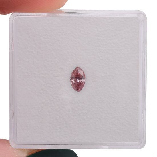 0.25 Carat Fancy Intense Pink Marquise Argyle Diamond (I2) GIA
