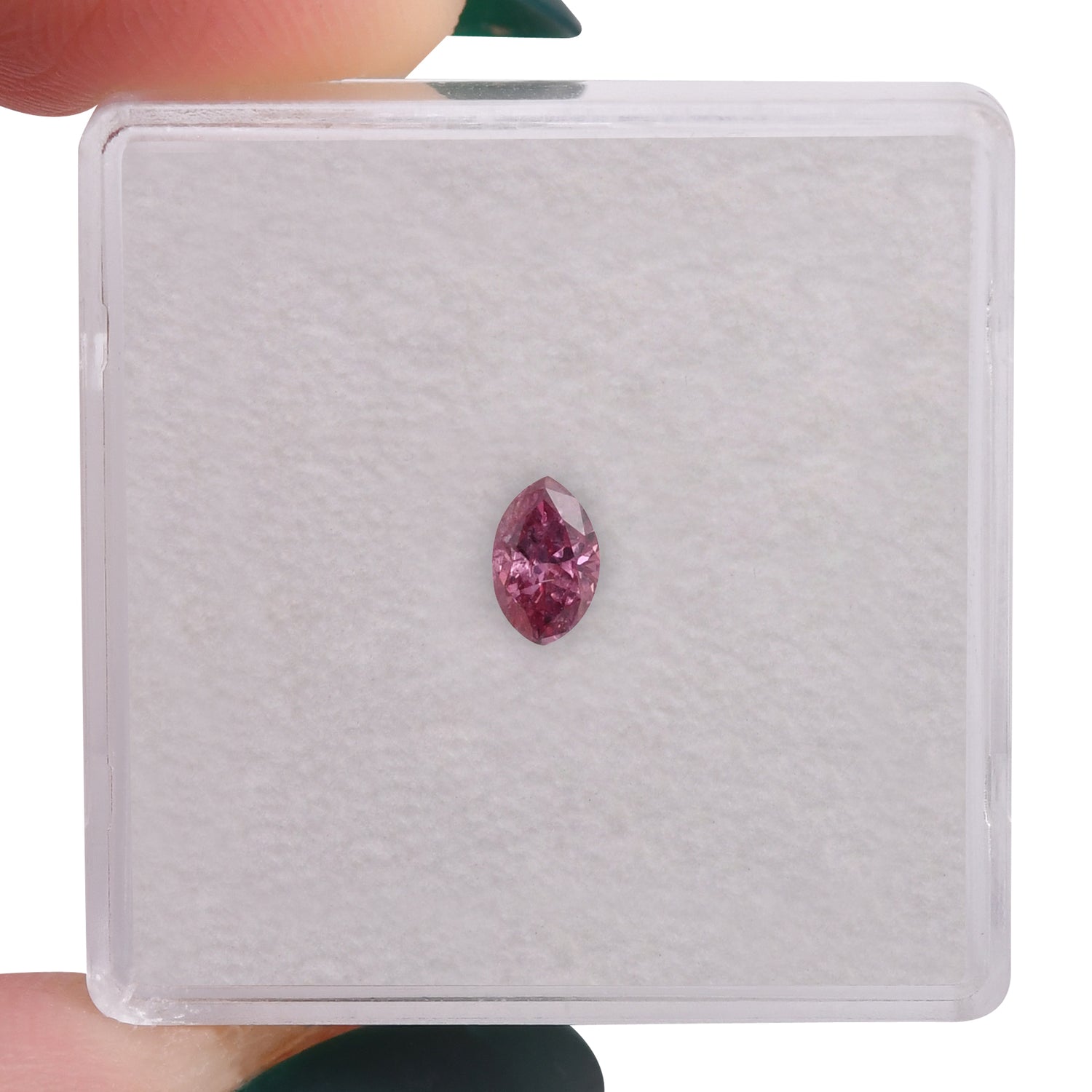 0.25 Carat Fancy Intense Purplish Pink Marquise Diamond (I2) GIA