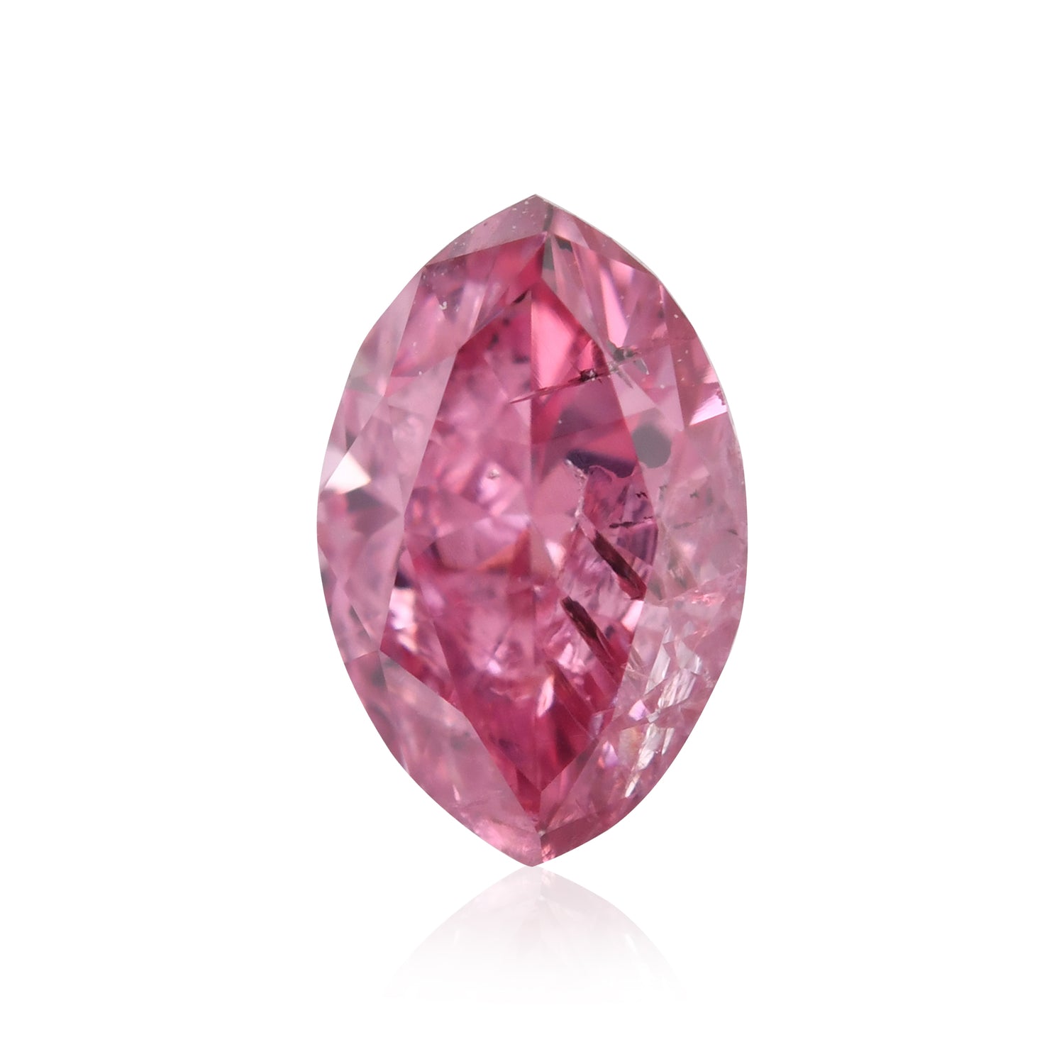 0.25 Carat Fancy Intense Purplish Pink Marquise Diamond (I2) GIA