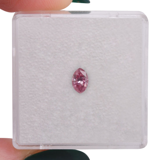 0.25 Carat Fancy Intense Purplish Pink Marquise Argyle Diamond (I2) GIA