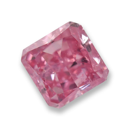 0.19 Carat Fancy Intense Purplish Pink Radiant Diamond (I2) GIA