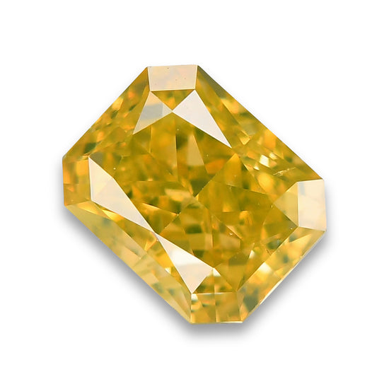 0.55 Carat Fancy Deep Yellow Radiant Diamond SI1 GIA