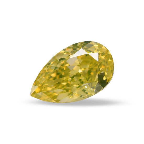 0.61 Carat Fancy Intense Yellow Pear Diamond VS2 GIA