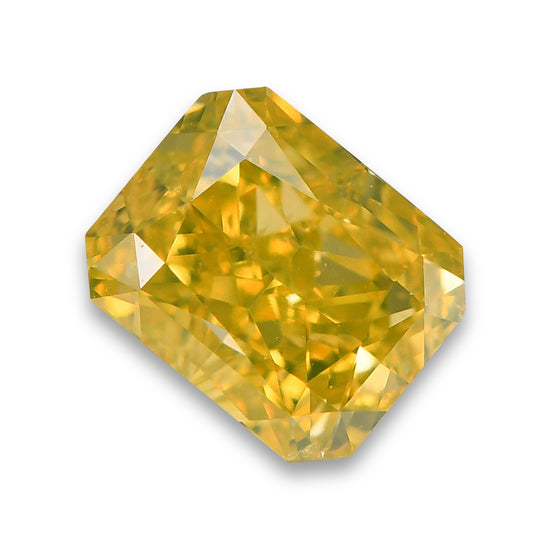 0.70 Carat Fancy Deep Yellow Radiant Diamond SI1 GIA