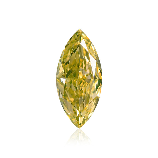 0.54 Carat Fancy Intense Yellow Marquise Diamond VS2 GIA