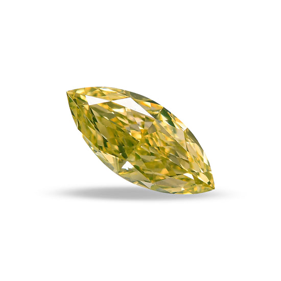 0.54 Carat Fancy Intense Yellow Marquise Diamond VS2 GIA
