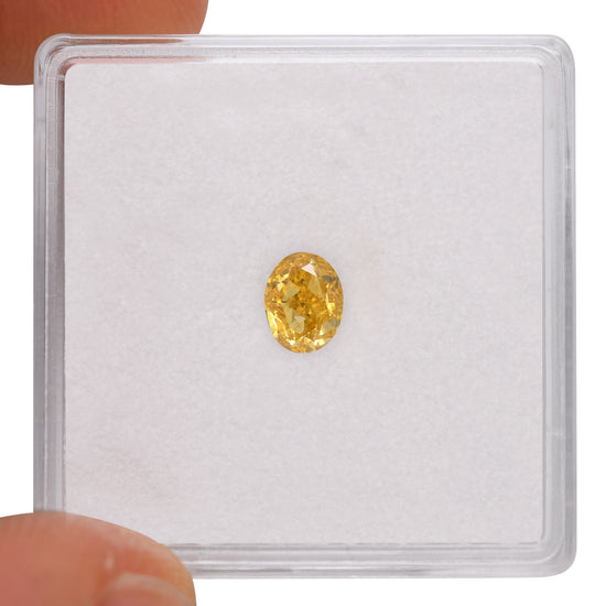 0.50 Carat Fancy Vivid Yellow Oval Diamond SI1 GIA