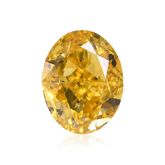 0.50 Carat Fancy Vivid Yellow Oval Diamond SI1 GIA