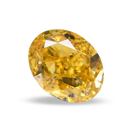 0.50 Carat Fancy Vivid Yellow Oval Diamond SI1 GIA
