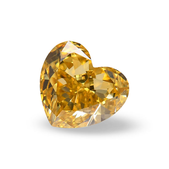 0.69 Carat Fancy Vivid Yellow HEART Diamond VS2 GIA
