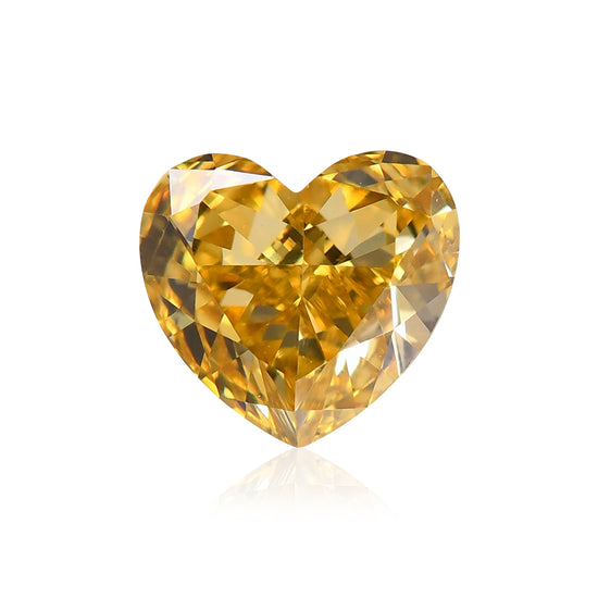 0.69 Carat Fancy Vivid Yellow HEART Diamond VS2 GIA