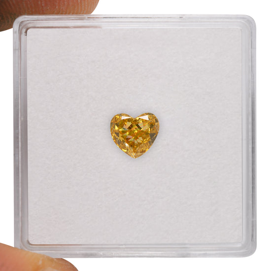 0.69 Carat Fancy Vivid Yellow HEART Diamond VS2 GIA