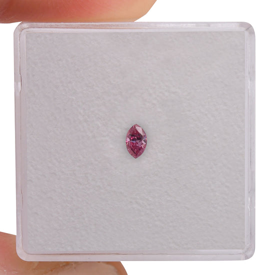 0.10 Carat Fancy Vivid Purplish Pink Marquise Diamond (SI2) GIA