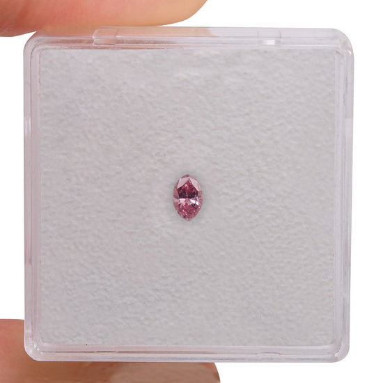 0.12 Carat Fancy Intense Purplish Pink Marquise Diamond (SI2) GIA