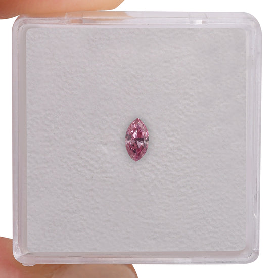 0.15 Carat Fancy Intense Purplish Pink Marquise Diamond SI2 GIA