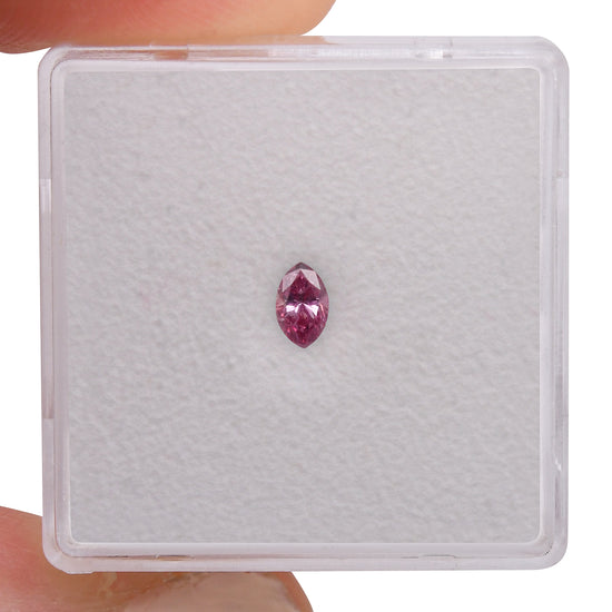 0.18 Carat Fancy Vivid Purple Pink Marquise Diamond SI2 GIA